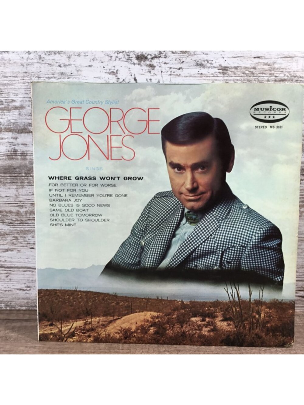 George Jones Where Grass Wont Grow Vinyl Record MS 3181 Stereo Musicor Records